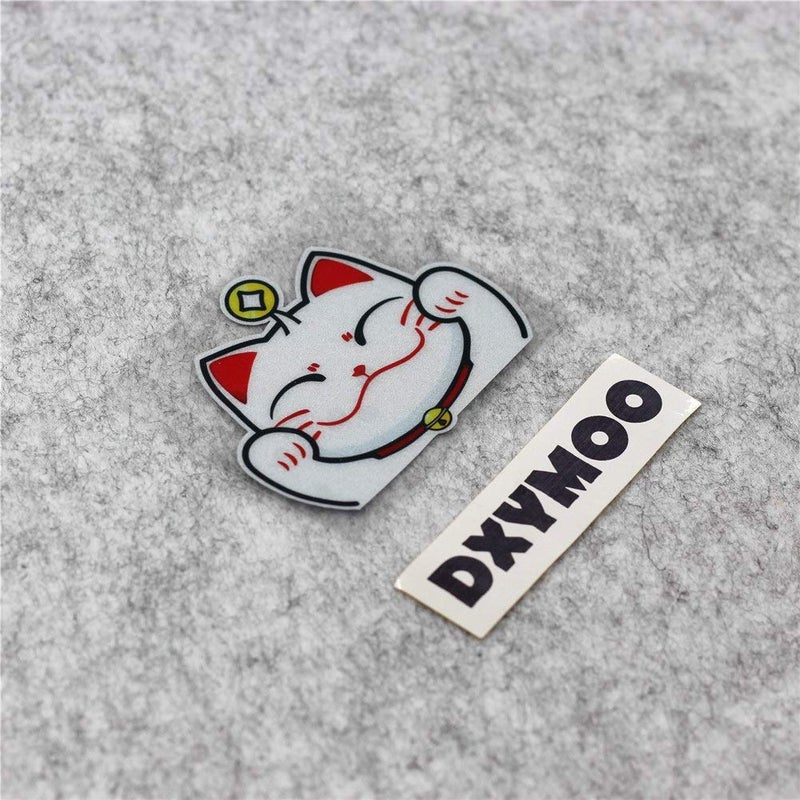 DXYMOO ملصقات فينيل لتزيين السيارات 1 قطعة قطة محظوظة يابانية مع جرس ملصق DIY 12x9 سم - Image 3